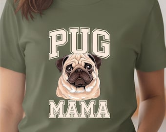 T-shirt met mopshonden- en mopshonden-illustratie