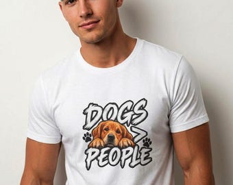 Honden T-shirt voor mensen | Handgetekende hondenillustratie, pootafdruk