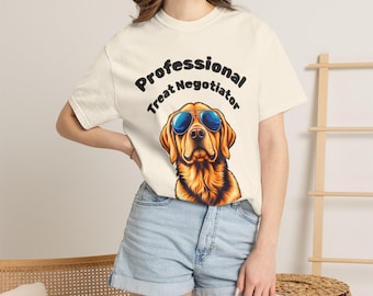 Professioneel snoeponderhandelaar, hondenliefhebber T-shirt, Golden Retriever zonnebril grafisch shirt