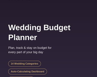 Wedding Budget Planner Spreadsheet, Wedding Expense Tracker