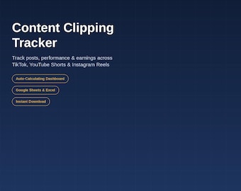 Content Creator Tracker Spreadsheet Social Media Analytics Excel Template