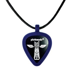 Guitar Pick Holder Necklace • Silicone Pendant • Wearable Pick Holder • Pickbandz Dark Navy