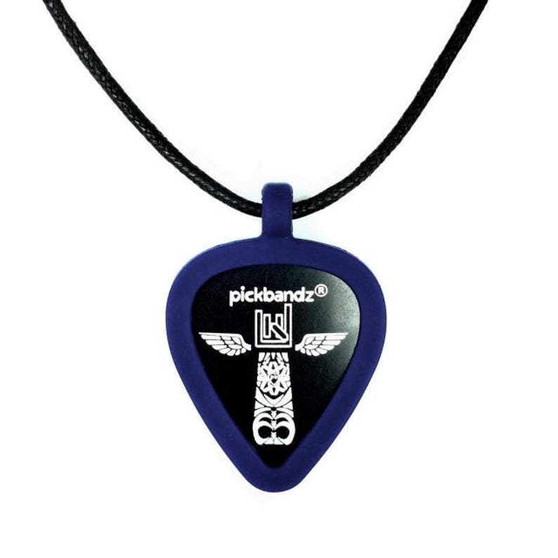Guitar Pick Holder Necklace • Silicone Pendant • Wearable Pick Holder • Pickbandz Dark Navy