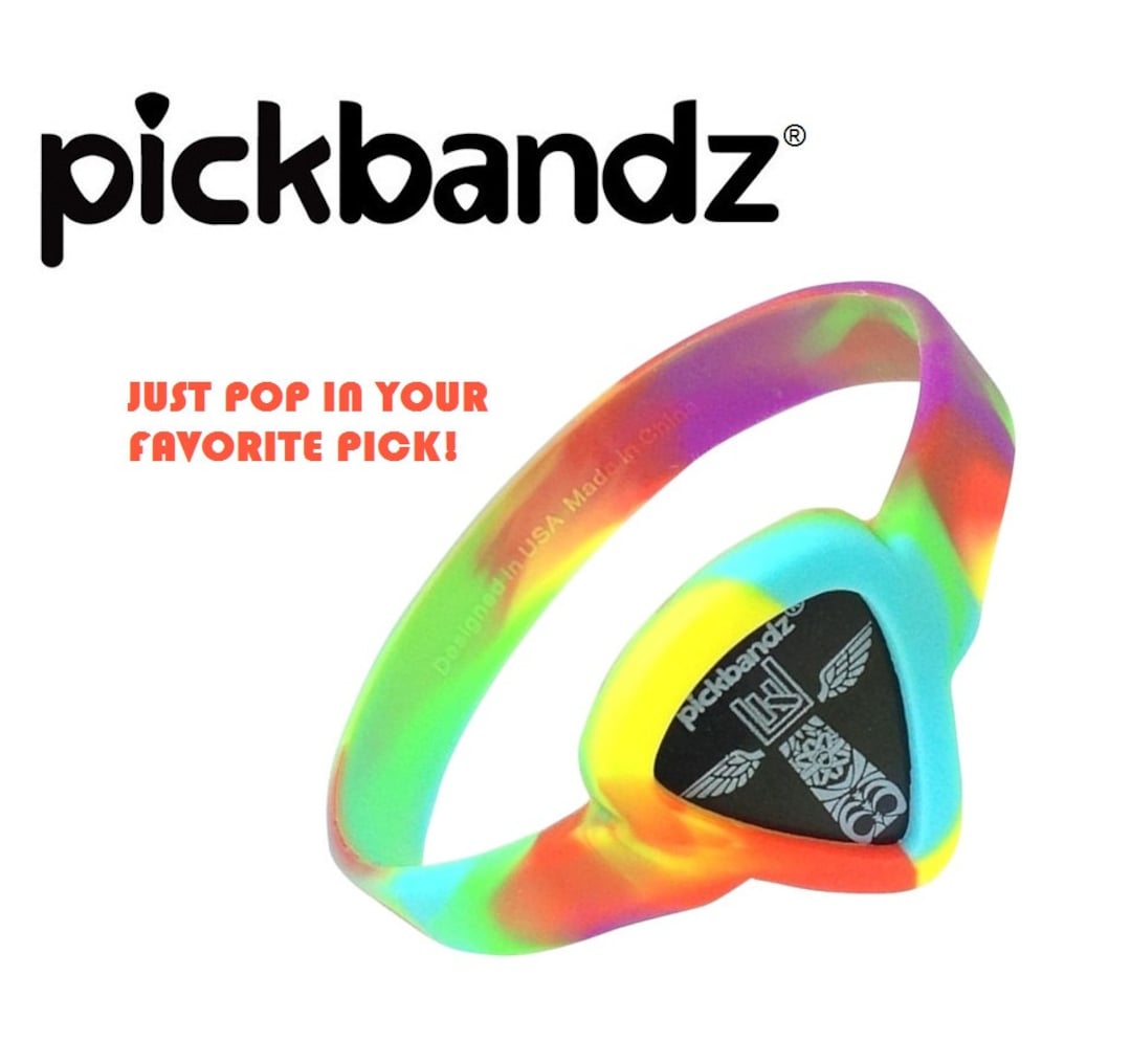 GUITAR PICK Wristband by Pickbandz Pick Holder in Peace Out Etsy