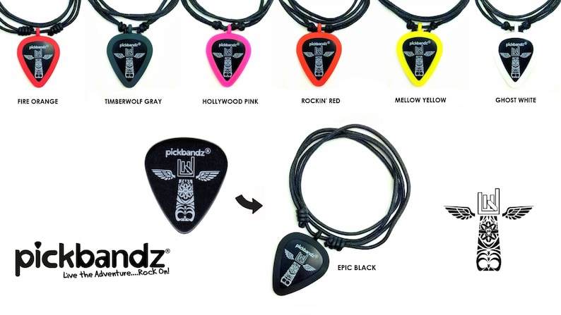 Guitar Pick Holder Necklace • Silicone Pendant • Wearable Pick Holder • Pickbandz image 17