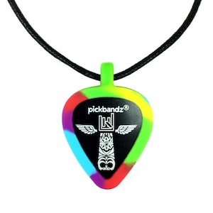 Guitar Pick Holder Necklace • Silicone Pendant • Wearable Pick Holder • Pickbandz Tie Dye