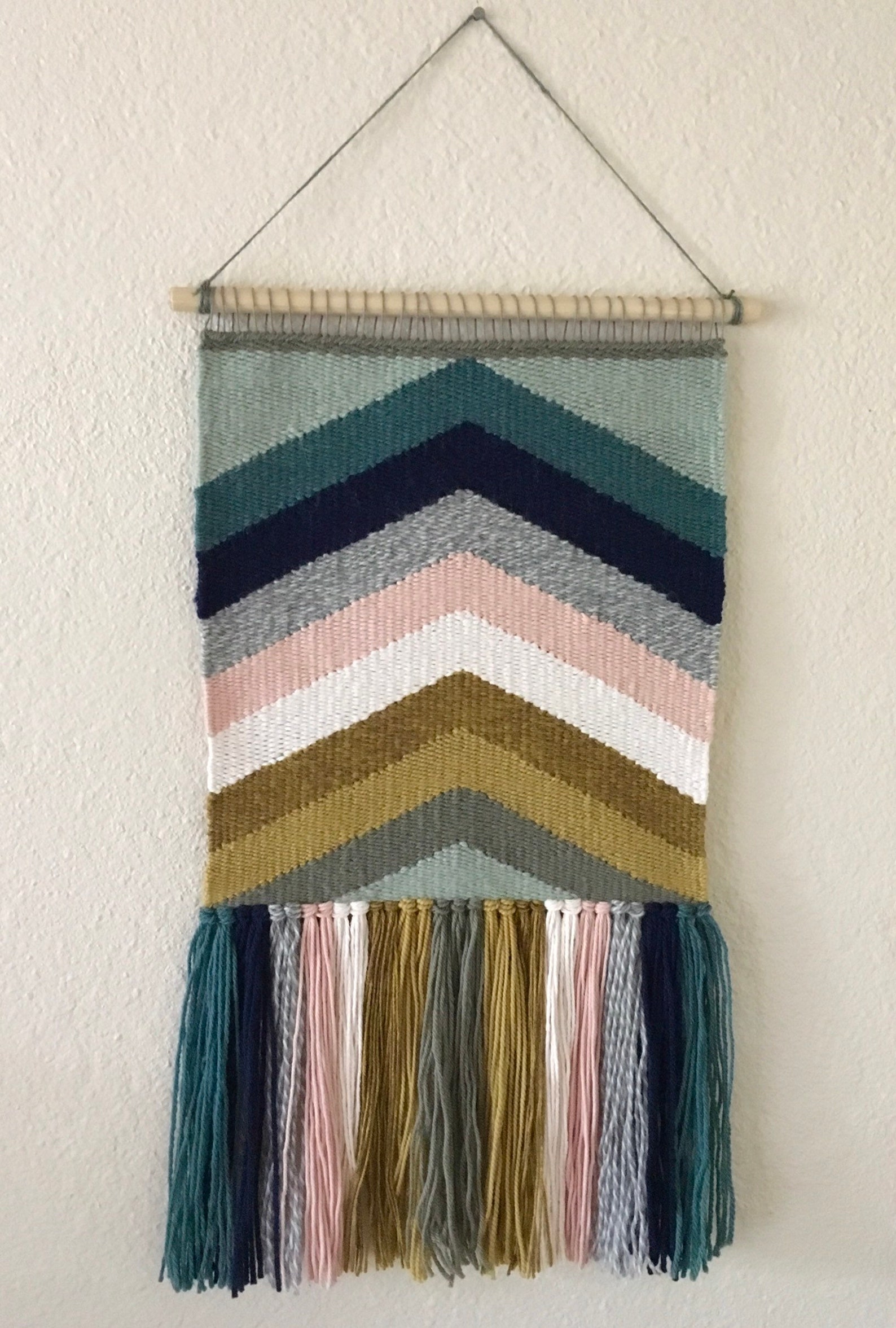 Large Handwoven Chevron Wall Hanging | Etsy