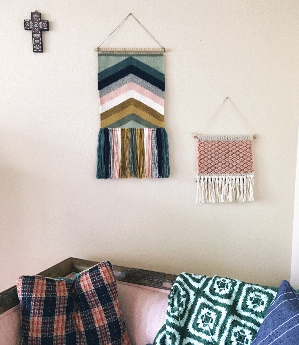 Large Handwoven Chevron Wall Hanging | Etsy