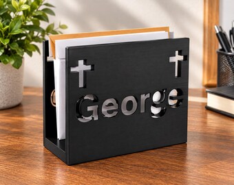 Custom 3D Printed Mail Holder or Napkin Holder, Personalized Name Kitchen Decor