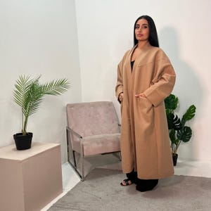 Lena Camel Oversized Batwing Long Coat