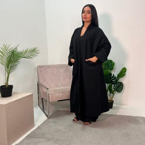 Lena Black Oversized Batwing Long Coat