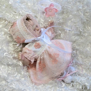 7 inch Silk and Lace Dress Set for Reborn Silicone Art Doll Baby! CLOTHING ONLY!