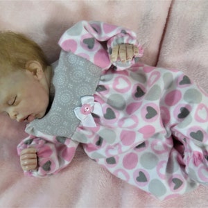 10 Inch Baby  Footie Sleeper Pajamas for Reborn Silicone Mini Art Doll! CLOTHING ONLY!