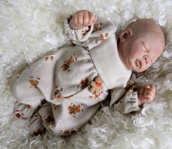 10 Inch Baby Christmas! Footie Sleeper Pajamas for Reborn Silicone