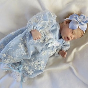 9-10 inch Micro Mini Silk and Lace Romper Set for Reborn Baby, Silicone Art Doll CLOTHING ONLY!