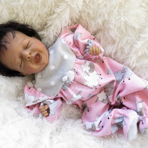 12 Inch Baby  Footie Sleeper Pajamas for Reborn Silicone Mini Art Doll ! CLOTHING ONLY!