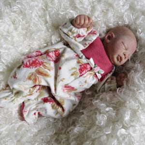 10 Inch Baby  Footie Sleeper Pajamas for Reborn Silicone Mini Art Doll! CLOTHING ONLY!
