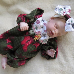 9-10 Inch Micro Mini Baby Christmas Cotton Romper Set for Silicone Reborn Art Dolls! CLOTHING ONLY!