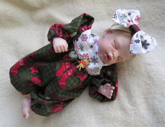 9 10 Inch Micro Mini Baby Christmas Cotton Romper Set for Silicone Reborn Art Dolls CLOTHING ONLY Etsy