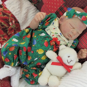 Silicone Reborn Mini Baby Christmas Romper Set for 10 inch Art Doll!   Clothing Only!!  Free Shipping in USA