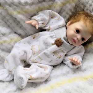 Micro Mini Footie Pajamas for 9 Inch Baby Silicone Reborn Art Dolls! CLOTHING ONLY!