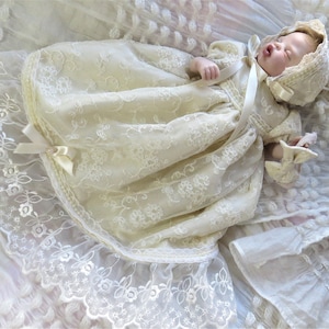 10 Inch Silk and Lace Gown Set OOAK for Micro Mini Baby Silicone Reborn Art Doll! CLOTHING Only! Free Priority Shipping US!