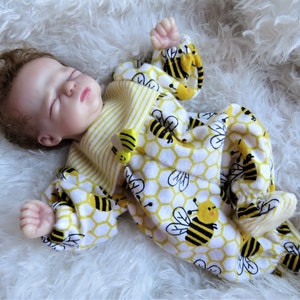 7 Inch Baby Footie Pajamas for Reborn Silicone Art Dolls   CLOTHING ONLY!!