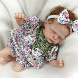 Romper Set for 7 inch Mini Micro Preemie Baby Reborn Silicone Art Doll! CLOTHES ONLY!