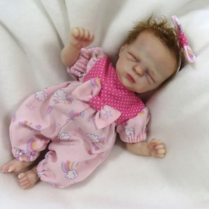 Romper Set for 7 inch Mini Micro Preemie Baby Reborn Silicone Art Doll! CLOTHES ONLY!