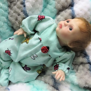 Micro Mini Footie Pajamas for 9 Inch Baby Silicone Reborn Art Dolls! CLOTHING ONLY!
