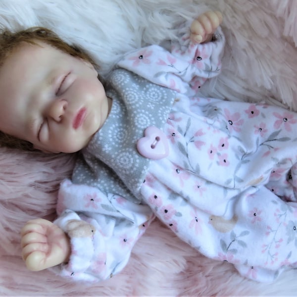 7 Inch Baby Footie Pajamas for Reborn Silicone Art Dolls   CLOTHING ONLY!!