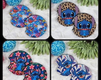Blue Alien Neoprene car Coasters