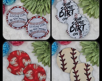 Baseball Neoprene Car Coasters