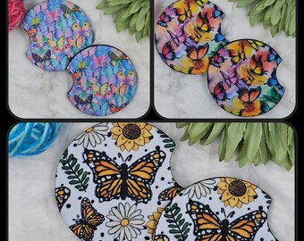 Butterfly Neoprene Car Coasters