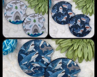 Shark Neoprene Car Coasters