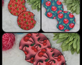 Cherry Neoprene car Coasters