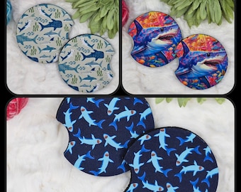 Shark Neoprene Car Coasters
