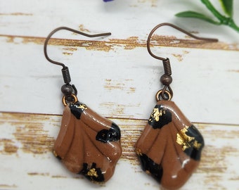 Leopard print clay earrings