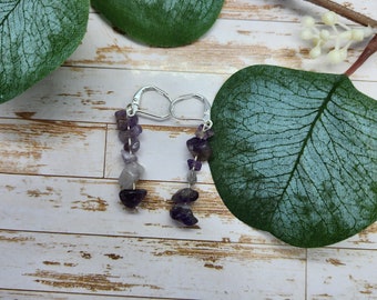 Amethyst chip earrings