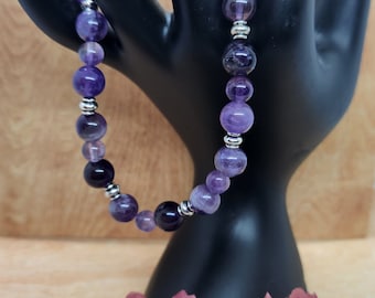 Crystal healing bracelet made with 6mm and 8mm beads