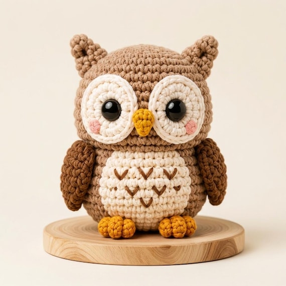 Owl Crochet Pattern, Amigurumi Owl PDF, Cute Crochet Bird Plush, Beginner Friendly Pattern, Instant Download