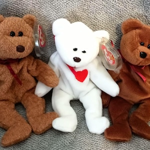 1993 beanie baby bears- set of 3