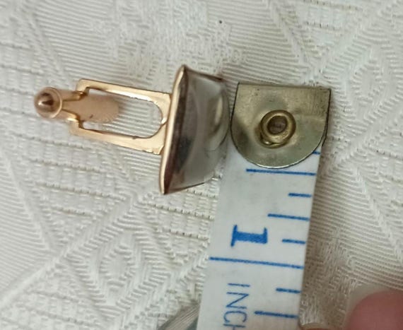 Rectangular stripped domed cuff links - image 7