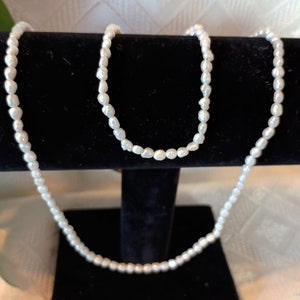 Vintage faux rice pearl necklace set