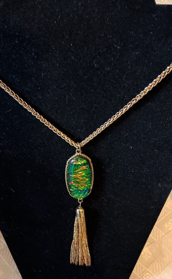 abalone shell tassel necklace