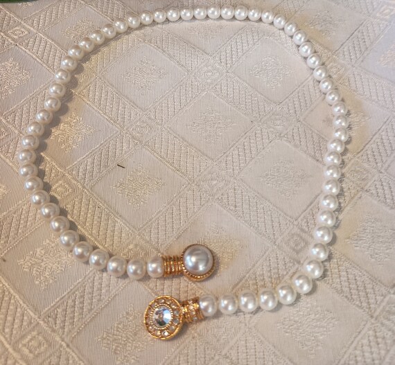 Vintage reversible faux pearl necklace - image 3