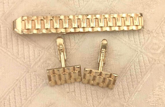 Hadley weave pattern cufflink set - image 1