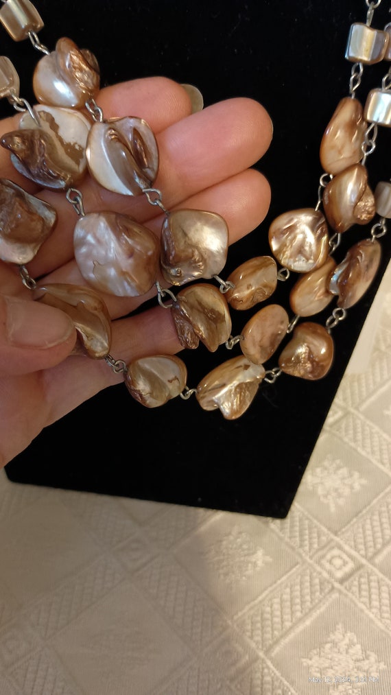 Multi strand cluster shell and beaded necklace - image 6
