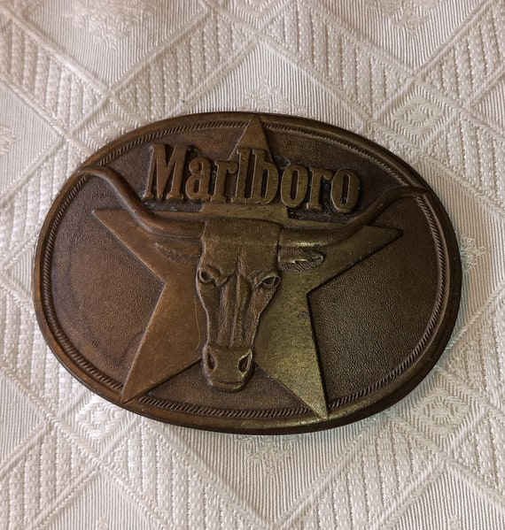 Marlboro solid brass belt buckle