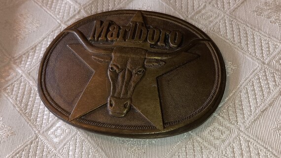 Marlboro solid brass belt buckle - image 3